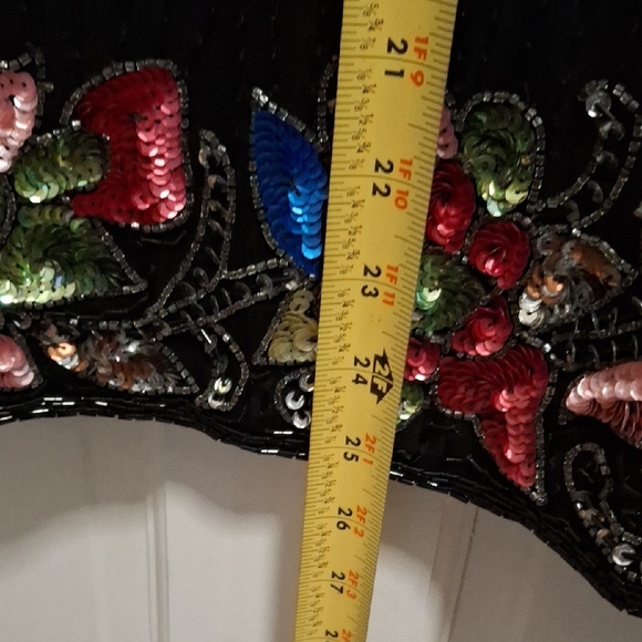 Black Embellished Floral Sequin Cardigan - Picture 14 of 15